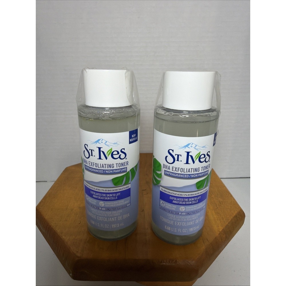 St. Ives‎ Unfragranced BHA Skin Exfoliating Vegan Toner, 6.68 fl oz (Pack of 2)